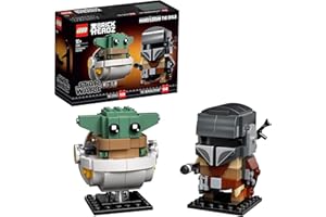 LEGO 75317 BrickHeadz Star Wars Le Mandalorien et l’Enfant, Jouet de Construction, Figurine Bébé Yoda, Idée Cadeau Garçons et Filles 10 Ans et Plus
