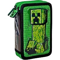 Totto - Astuccio Scuola con 3 Scomparti, Modello Board, Astuccio Grande, Dimensioni 22 x 11 x 3,5 cm, Una Cerniera, Tessuto Resistente e Repellente ai Liquidi, Stampa Amalia