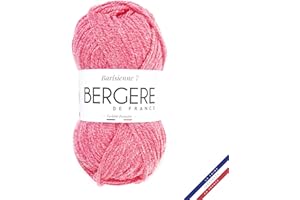 BERGERE DE FRANCE Bergère de France - BARISIENNE 7, gomitoli di lana per lavoro a maglia e all'uncinetto (50g) - 100% Acrilico - 6,5 mm - Filato grosso, rotondo e molto morbido - Rosa (AZALÉE)