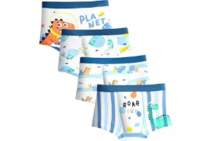 HYCLES Boxershorts för pojkar, kalsonger, bomull, dinosaurier, barn, underkläder, 4-pack