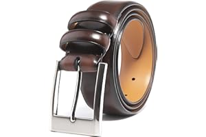 Fabio Valenti Genuine Leather Dress Belts For Men - Mens Belt For Suits, Jeans, Uniform With Single Prong Buckle - Designed in the USA