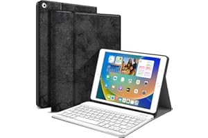 JUQITECH iPad 10.2 Keyboard Case for iPad 9th Generation (2021)/8th Gen (2020)/7th Gen (2019), Smart Tablet Cover Case with Magnetically Detachable Wireless Keyboard for iPad 10.2 Inch Pencil Holder
