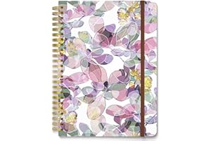 Hnogri Carnet de notes à spirale, carnet de notes à couverture rigide pour femmes, format moyen 6 x 8.4 pouces, 160 pages de papier épais, carnet de notes A5 ligné pour l'écriture, le travail.