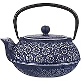 Juvale Cast Iron Teapot with Removable Infuser Japanese Style Tetsubin Tea Kettle 1L (Blue)