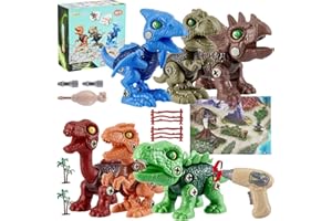 Gleamkid Dinosaur Take Apart Toys for 3-8 Year Old Boys Girls, With Electric Drill, STEM Educational Construction Building Set for Kids 3 4 5 6 7 8