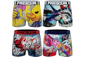 FREEGUN Lot de 4 Boxers Garçon Premium