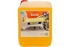 KIMIA - Quita Grasas Multiusos 5L | Quitagrasas Multisuperficies | Desengrasante Profesional | Elimina Grasa y Suciedad | Para Cocinas, Motores, Maquinaria y Suelos Industriales | Todas Superficies