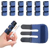 KASURE 6 Pieces Thumb Splints, Trigger Finger Splints, Finger Splint, Adjustable Hand Finger Protector, with Built-in Alumini