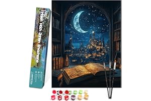 Bougimal Malen Nach Zahlen Erwachsene Landschaft Ohne Rahmen inklusive Pinsel und Acrylfarben - 40 x 50 cm, Schlösser