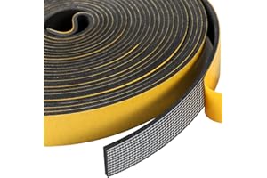 Inwee Self-Adhesive Foam Rubber Window Seal 25mm (W) x 3mm (D) High Density Closed Cell Sealing Tape for Collision Seal Sound Insulation Total 10m