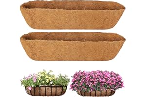 Ousinby Hanging Basket Liner, 2 Pcs Coconut Liners for Planter Basket 30Inch Round Hanging Basket Liners Natural Coco Fiber Replacement Liners for Window Box Planter, Wall Basket (30inch)