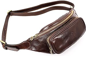 Marsupio in Pelle Fatto a Mano in Italia - Borsa Cintura per Uomo e Donna - Borsa A Tracolla - Time Resistance