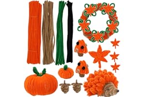 DATIFF 241 Stück Herbst Pfeifenreiniger Herbst Pfeifenputzer zum Basteln Herbst Kreativset Bastelhandwerk DIY Herbst Chenilledraht Kunsthandwerk Geschenke für Jungen Mädchen Herbstdeko
