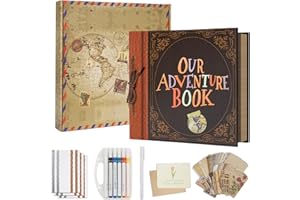 Remowith Scrapbook Kit, 30.5x30.5cm DIY Photo Album Supplies Hardcover Kraft Paper with 40 Sheets 80 Khaki Pages, Creative Craft Gift with Accessories for Anniversary, Wedding, Birthday, Travel