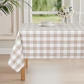 DWCN Checkered Oilcloth Tablecloth, Washable Outdoor Tablecloth, Oilcloth | Waterproof Tablecloths Outdoor Garden Kitchen Din
