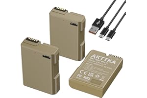 AKTTKA EN-EL14 1680mAh Baterías(Paquete de 3) con Cable de Carga USB-C 2 en 1 para Nikon D3100/D3200/D3300/D3400/D3500/D5100/D5200/D5300/P7000/P7100/P7200/P7700/P7800/Df