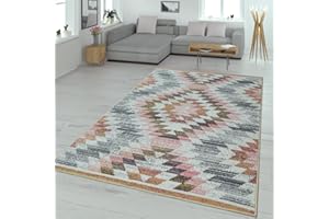 TT HOME Dywan Do Salonu Modny Z Krótkim W³osiem W Romby Kolorowe Pastelowe Odcienie, Rozmiar:120x170 cm