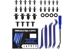Fsaklaskdy 265 Pièces Clips de Fixation Voiture, Rivet Plastique Fixation, Universels 6 Types Différents Pinces Garniture Porte et Clips en Plastique pour Pare-Chocs avec Outil Démontage, Pieces Auto