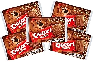CAIYA 5X Motta Ciocori Snack di Cioccolato a Latte con Riso Croccante Ciocorì 110g [5 Confezioni]
