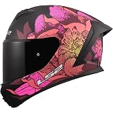 LS2, RAPID III POPPIES II Full Face Motorcycle Helmet Black Pink M
