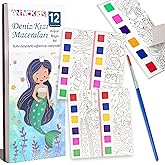 Animokids Renk Paletli Sulu Boya Kitabı + Fır&ccedil;a, 12 Sayfa Boyama Kitabı, Aktivite Boyama Seti, &Ccedil;ocuklar i&ccedil;in Yeni Nesil Sulu 