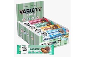 YUBI BAR Yubi Variety Box 12 Pack - Protein Bars - 99 Calories, High Protein, High Fibre, Low Sugar, Gluten Free and Dairy Free - Healthy Snacks/Nutrition Bar - Chocolate Bars - 420g