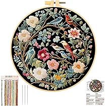 3-tlg Kreuzstich Set Für Anfänger - DIY Stickerei Mit Rahmen & Material