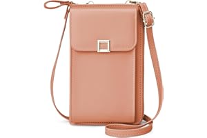 Yoowalar Sac Téléphone Portable Femmes, Cuir PU Sac à Bandoulière Pochette Telephone avec Fente pour Carte et Bandoulière Réglable, Petit Sac Portefeuille Telephone pour Femmes