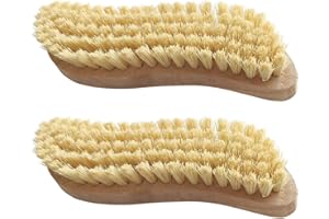 LEAD HOME 2 spazzole per la pulizia a mano, impugnatura ergonomica in legno a forma di S, spazzole per la pulizia della cucina, del giardino o di casa