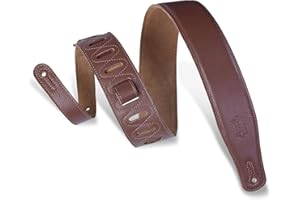 Levy's Leathers M26GF-BRN - Correa para guitarra de cuero, 6,35 cm, color marrón