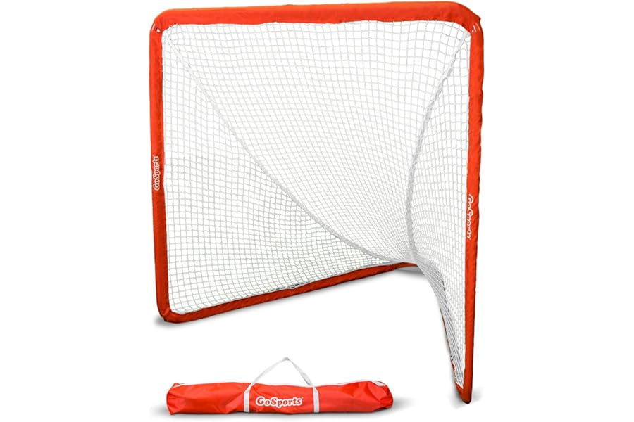 GoSports Regulation 6 ft x 6 ft Lacrosse Net - Steel Frame or Bow Style Frame - The Only Truly Portable Lacrosse Goal, Backyard Setup in Minutes