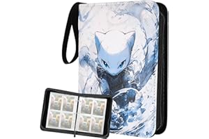 BJBJJIU Album kolekcjonerski, na karty kolekcjonerskie, teczka na karty, segregator, album kompatybilny z kartami śledzącymi, kartami baseballowymi, kartami do gry, 400 kart z wyjmowanymi etui (kreskówka A)