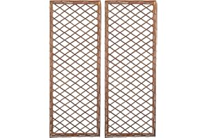 RUDDINGS WOOD Pack of 2 x Willow Trellis Framed Panel - Garden Climbing Plant Wall Trellis
