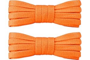 7STROBBS 2 Paires Lacets Chaussures Plats pour Baskets(Largeur:8mm) Remplacements Lacets Plats pour Tout Type de Chaussures ou Bottes Adults Enfants