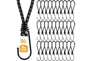 Cokaca Expander mit Haken- 30 Stk/15 cm, Spanngummi mit Haken, Hochbelastbare Gummispanner mit Haken, geeignet als Spannhaken Expanderschlingen für Stationäre Banner Plakate Zelte Planen Netze