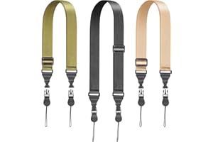 HUDDU 3 Pièces Sangle pour Appareil Photo Bandoulière Réglable de 93 à 150 cm, Universel Caméra Épaule Courroie en Nylon pour Caméra, SLR, iPad, Télescope, Portable Sac pour Ordinateur (Noir, Vert, Kaki)
