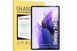 Gerutek Ochraniacz ekranu do Samsung Galaxy Tab S9 FE Plus/ S9 Plus/Tab S7 FE/Tab S8 Plus/S7 Plus, folia ze szkła hartowanego kompatybilna z rysikiem S [ultra przezroczysta] [odporna na zarysowania]