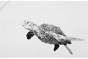 Maxwell & Williams Marini Ferlazzo Paño de Cocina con Diseño de Tortuga Marina de 100% Algodón, 50 x 70 cm – Blanco