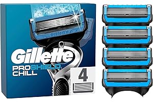 ‎GILLETTE Gillette ProShield Chill Rasierklingen für Rasierer, 4 Ersatzklingen für Nassrasierer Herren mit 5-fach Klinge, Made in Germany