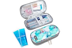 SUNMON Bolsa Térmica Insulina con 2 Paquetes de Hielo Reutilizables, Nevera Insulina Viaje para Bolígrafos de Insulina y Accesorios para Diabetes, 4-6 Horas de Duración