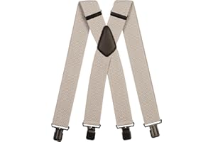 Olata Tirantes de Hombre Extra Anchos En X Con Clips Negros O Plateados Y Tela Gruesa - 5 cm