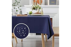 Demetex Large Table Cloth Waterproof 152 x 305 cm Modern Wipe Clean Tablecloth Rectangular Reusable Fabric Table Covers for Dining Kitchen Tables, 152cm x 305cm, 1 Pc, Navy Blue