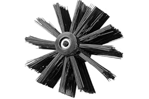 CENSEN Chimney Brush Chimney Cleaning Brush Chimney Sweep Brush Nylon Brush Head Flexible Fireplace Cleaning Tools for Sweeping Drain Duct Vent Cleaning Fireplace Flue Fume Hood, 3.94 Inches/ 10 cm, Black