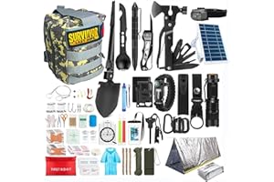 DECATRONIC Kit di Sopravvivenza Avanzato – Kit di Emergenza con 20 Strumenti Multifunzione e Più di 60 Articoli di Primo Soccorso – Estremamente Completo – Pratico - Leggero