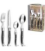 KLULK Set 24 Posate Shark Per 6 Persone in Acciaio Inox, Made in Italy, Lavabili in Lavastoviglie