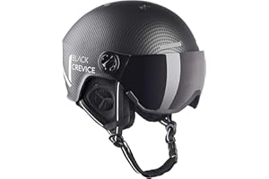 BLACK CREVICE Casque de Ski Kaprun I Casque de Ski avec visière en Style Pilote en différentes Couleurs I Hommes & Femmes I Casque de Snowboard Unisexe I Respirant I Taille réglable