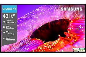Samsung 43 inch (108cm) Crystal UHD 4K Vision AI 2026 Smart TV | 30W Speakers | 4K Upscaling | HDR10+ | 150+ Channels | 7 Years OS Upgrade | UA43UE86AHULXL