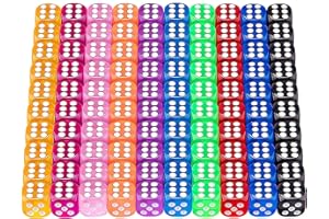 JIAHUADE 100 sztuk sześciostronnych kostek, zestaw kolorów, zestaw do gry w kostkę, zestaw kolorowych kostek (A)