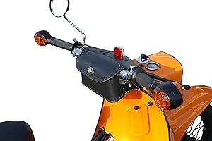 MADE4BIKERS Leder Lenkertasche Tasche Packtasche Schwarz passend für Simson Schwalbe KR50 KR51 KR51/1 KR51/2