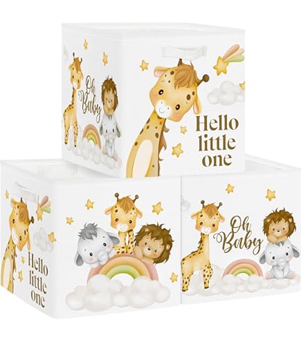 Clastyle Set Di 3 Scatole Portaoggetti Cubo Cowboy Retrò - 30x30x30 Cm - Per Armadi, Giocattoli, Libri - 3